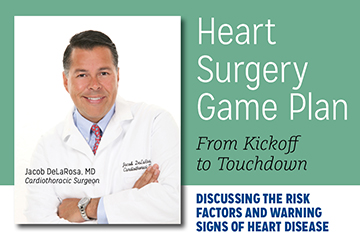 Ad for Dr. DeLaRosa's upcoming Seminar, Heart Surgery Game Plan, on February 23, 2017. 