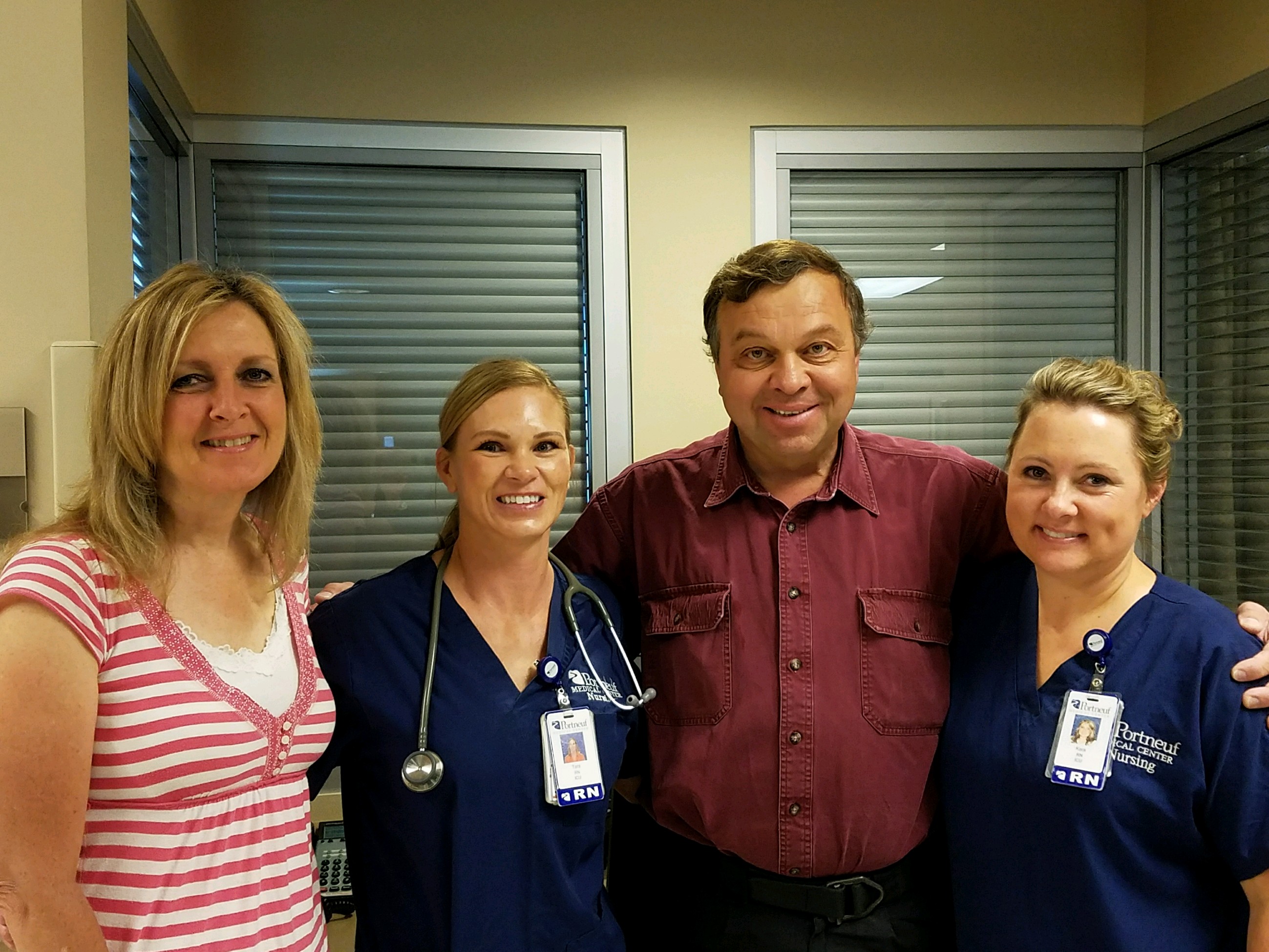Ryan and Terri Hall with ICU Nursing Staff Members